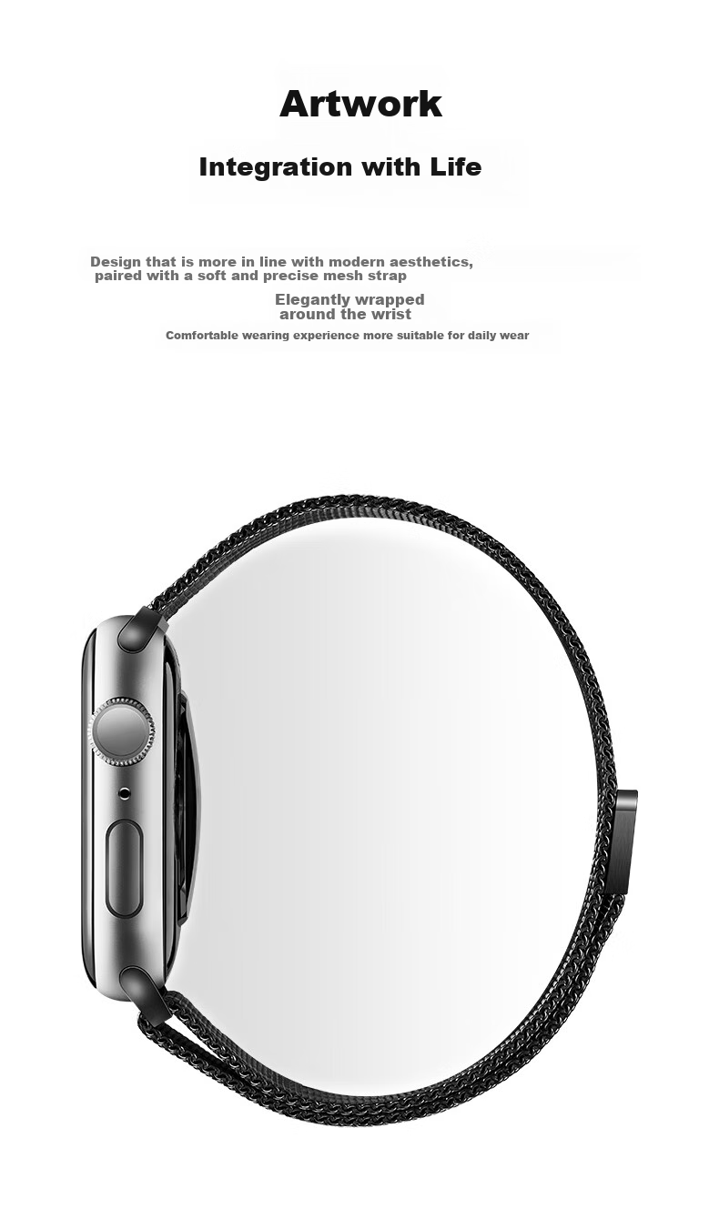 M&Q Suitable for Apple Watch Band, Compatible with Apple IWatch Milanese Loop S8/7/6/SE/5/Ultra 10