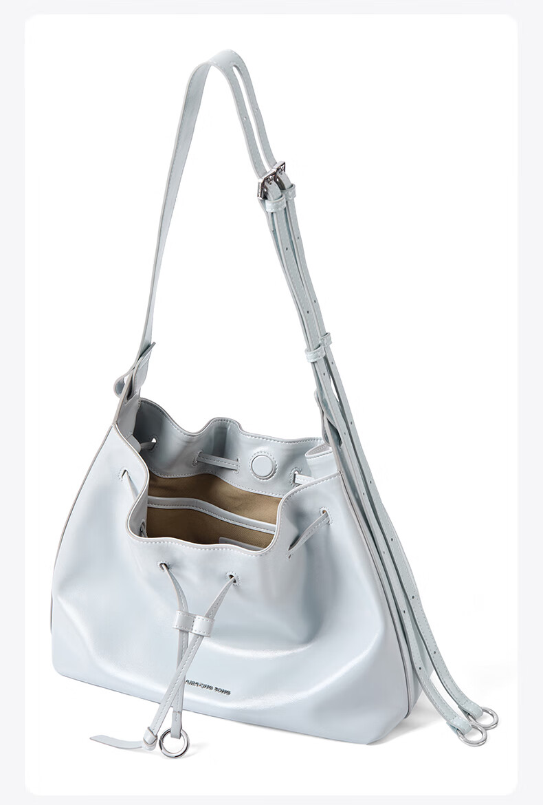 AMAZING SONG Women's Handbag, Sweet Donut Drawstring Bucket Bag, Cowhide Shoulder Crossbody Bag, High-End Fashion Niche Commuter Tote Bag, Women's Gift 4