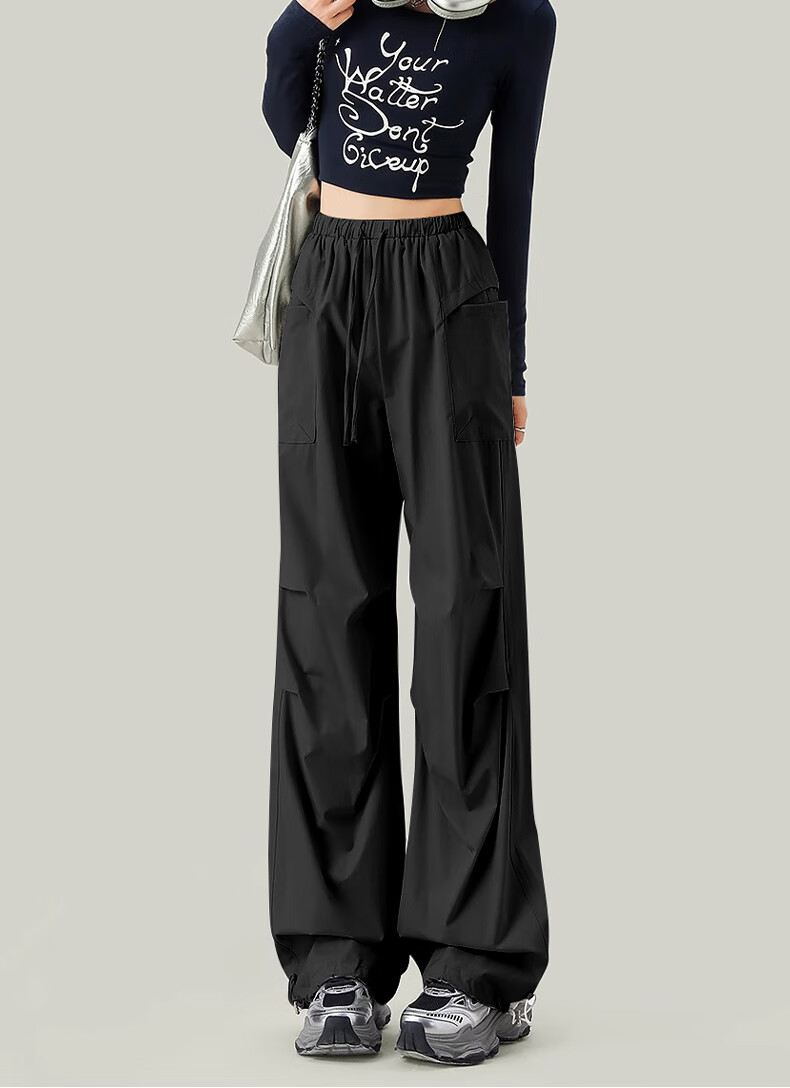 Free Style Women's Cargo Casual Pants New Drawstring Yoga Dance Loose Straight Outdoor Hiking Sports Long Pants Summer 13