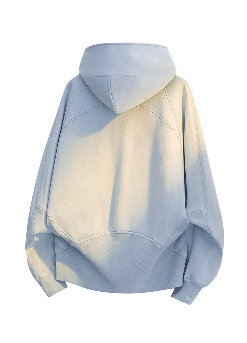 :CHOCOOLATE IT Loose Fit Hoodie Men Autumn New Trendy Half-Zip Casual Top White Flower Gray L 6
