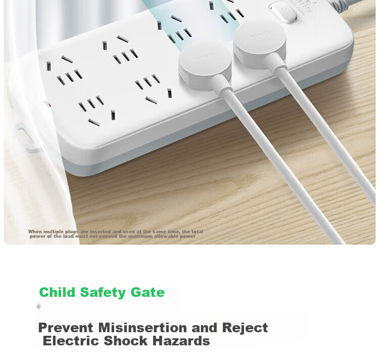BULL New National Standard Power Strip, Extension Cord/Power Bar/Power Strip/Power Board/Extension Cord, 8 Outlets, GN-S1080, 3m 6