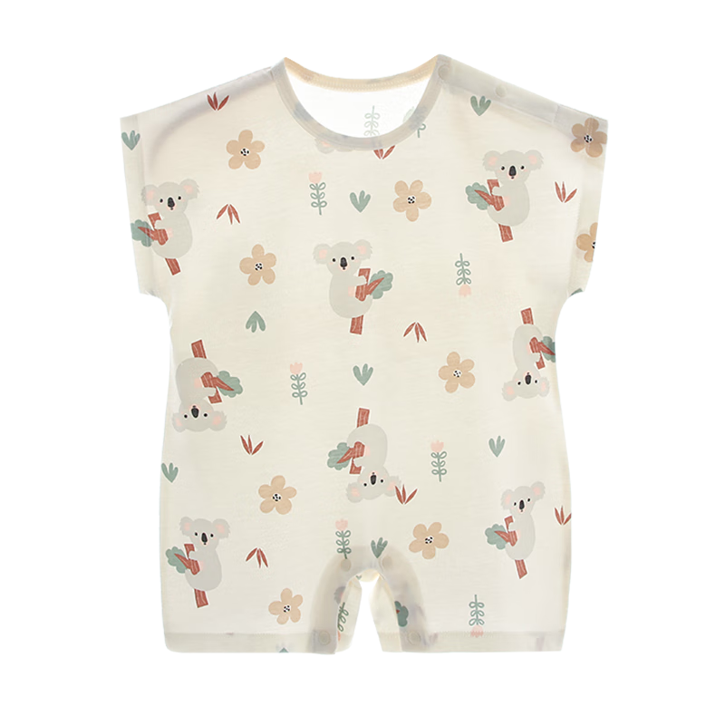 Qiaojiaoya Baby Clothes, Newborn Summer Thin Short-Sleeve Bodysuit, Class A Pure Cotton, Full Moon Baby Sleepwear for Boys And Girls