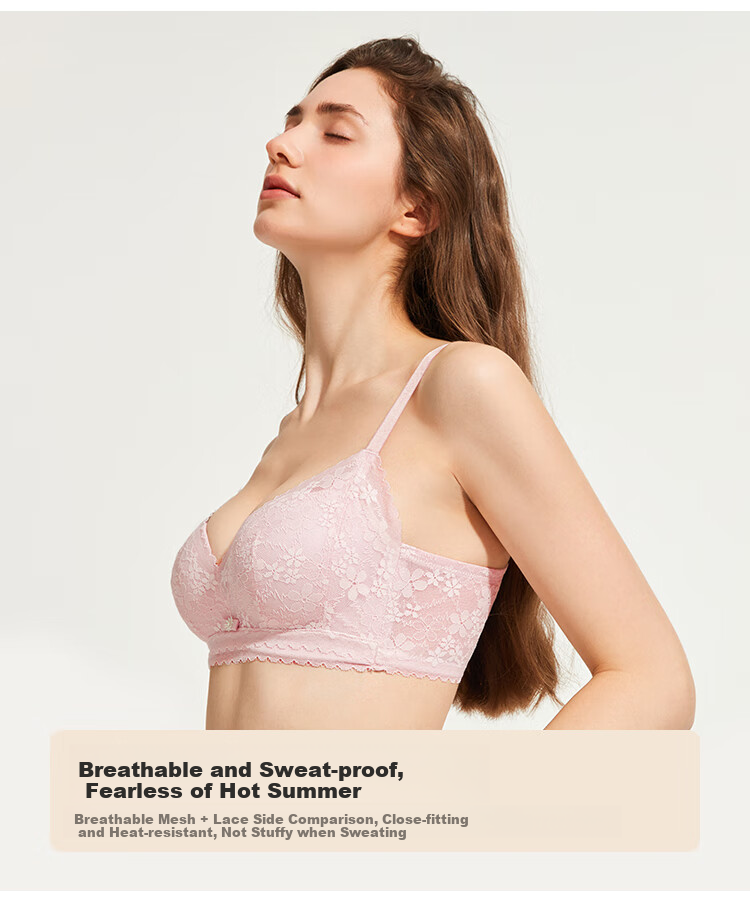 Dushiliren 26 New Women's Bra Set, Side Push-Up, Gathered, Breathable, Sexy Lace Brassiere And Panties Gift 2B353I 4