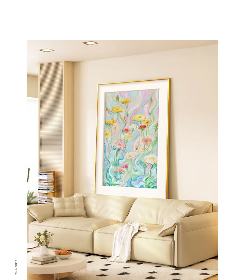Haojiubujian × Lin Yun, Cream Style Living Room Decorative Painting, Floral Sofa Background Wall Art, Housewarming Gift, Entrance Hallway Hanging Picture 4