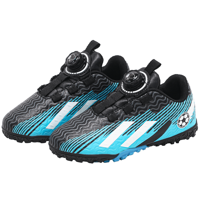 SNOOPY Boys' Football Shoes Kids' Durable Training Sports Shoes 3875 Black Light Blue Size 33