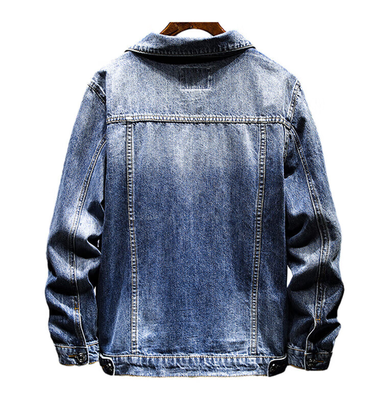 Jeanswest Denim Jacket for Men, 2026 Autumn Korean Style Trendy Loose Versatile Casual Denim Workwear, Black And Gray, Size L 8