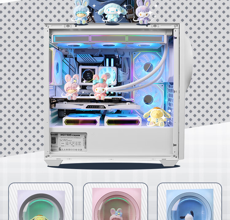 NESO Starship 3 Glacier White Customized PC Case (Second-Generation Style, Free Exclusive Blind Box, MATX Motherboard Mount, ARGB Synchronized Lighting Effects, 360mm Water Cooling) 1