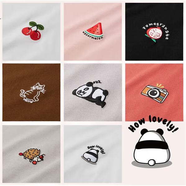 Женская футболка Giordano с коротким рукавом, летняя, из 100% хлопка, с небольшой вышивкой, круглым вырезом, повседневная