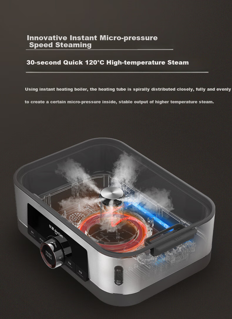 Donlim Electric Steamer Multi-Functional Steaming Pot Stewing And Cooking All-In Electric Steamer Double-Layer Stainless Steel Timer Keep-Warm Home Large Capacity Steamer Suitable for Babies Automatic No-Fire DL-1005A 14