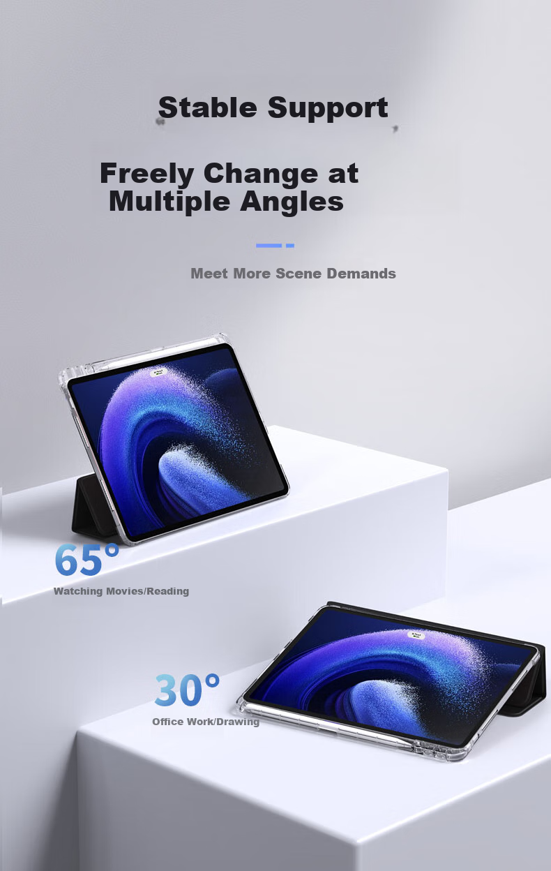 CangHua Compatible with Xiaomi Pad 6/6 Pro Protective Case with Pen Slot, 11-Inch 2023 Model Mi Pad6/6Pro Cover, Xiaomi Tablet Stand, Full Protection Anti-Drop Transparent Case 8