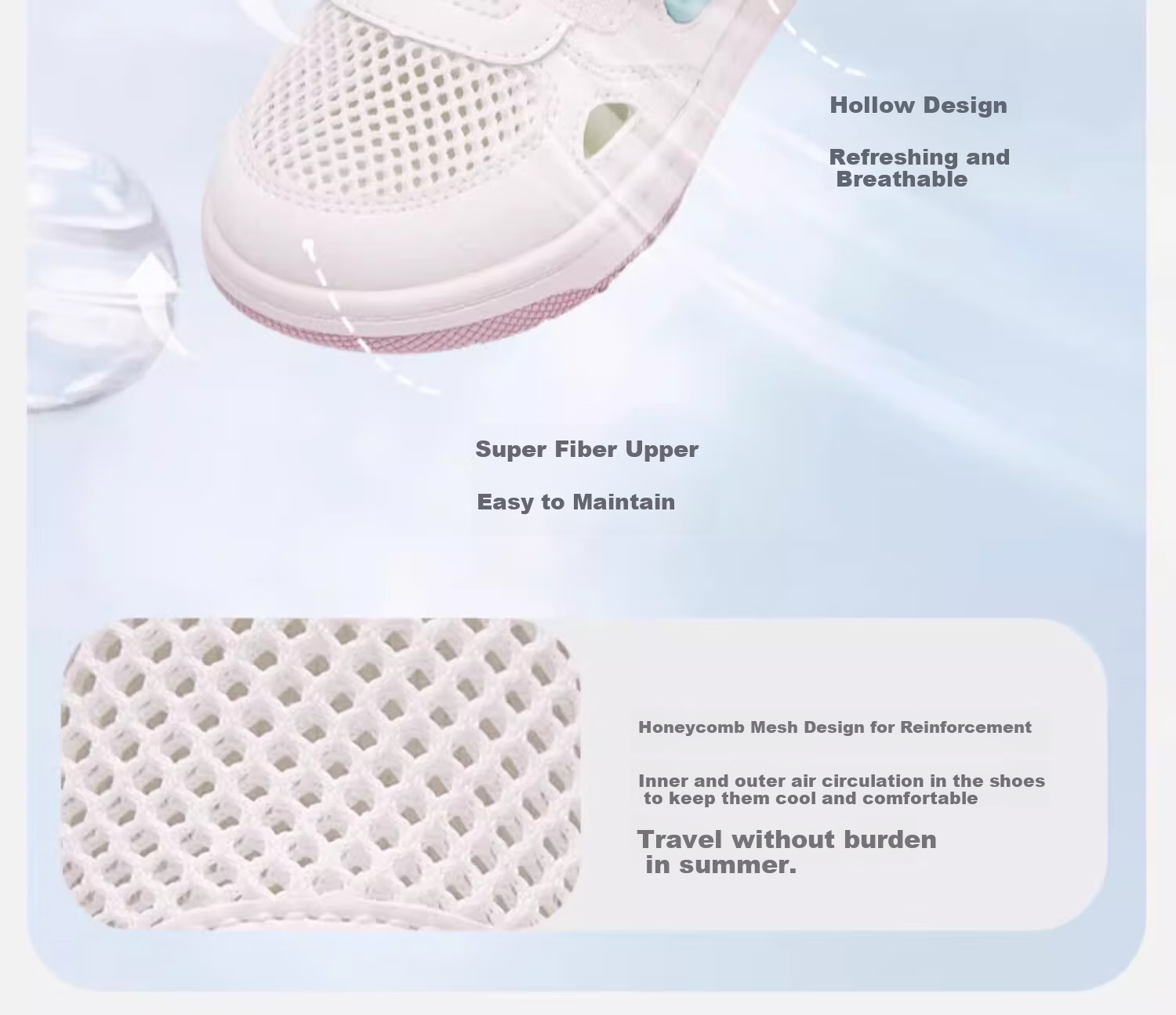 DAVE & BELLA Girls' Mesh Sandals, Boys' Breathable Shoes, Summer Children's Non-Slip Walking Shoes 3