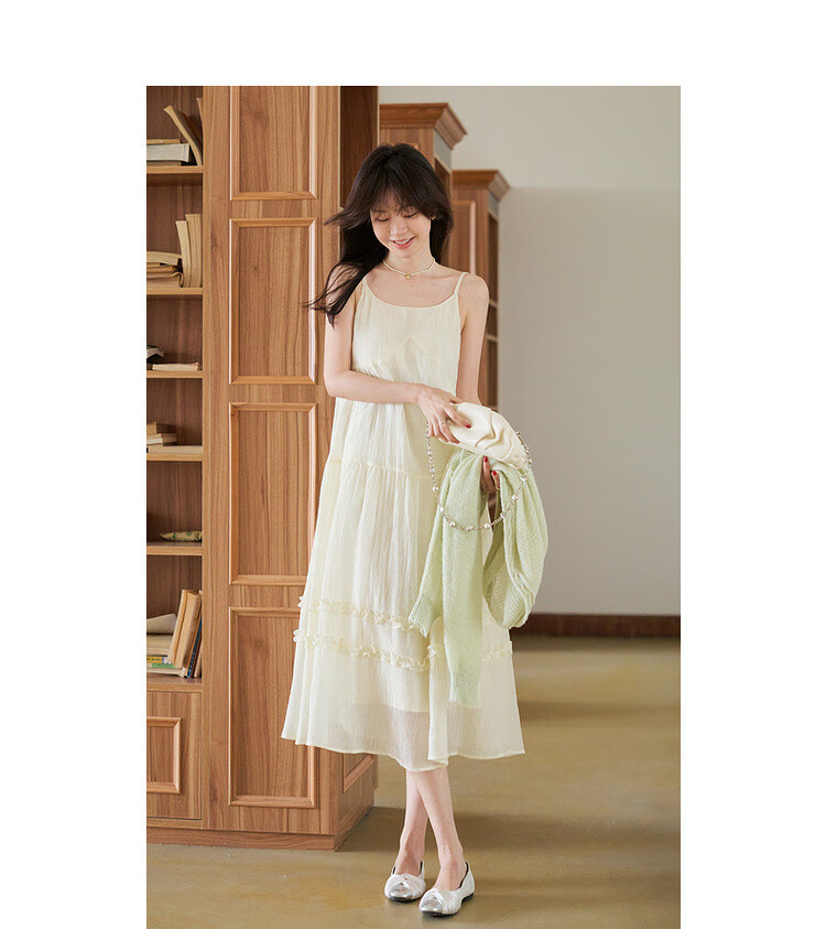 Mt [Camellia Muse] Summer French-Style Lightweight Lyocell Lace Elegant A-Line Midi Dress for Wome 9