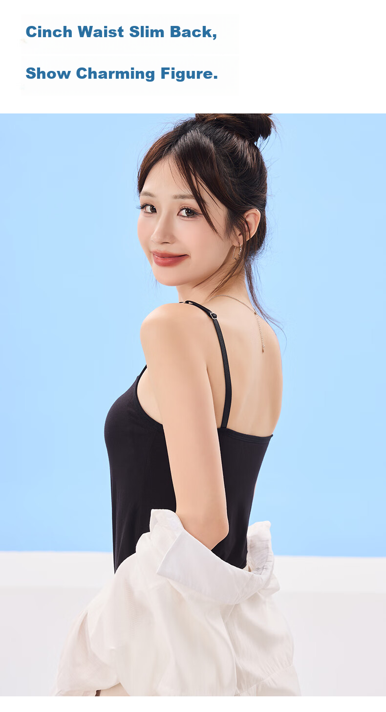Ziyouxi Women's Summer Camisole with Chest Pad, Stylish Back Design, Versatile Innerwear and Outerwear Tank Top 4