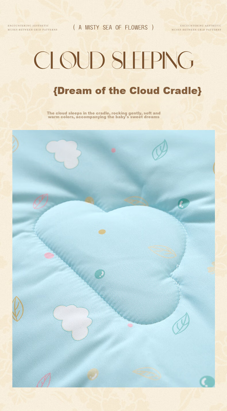 Fuannaertong Seven-Hole Antibacterial Pure Polyester Milk Skin Printed Fiber Quilt Winter Thick Comforter 203*229cm [Washable] 2