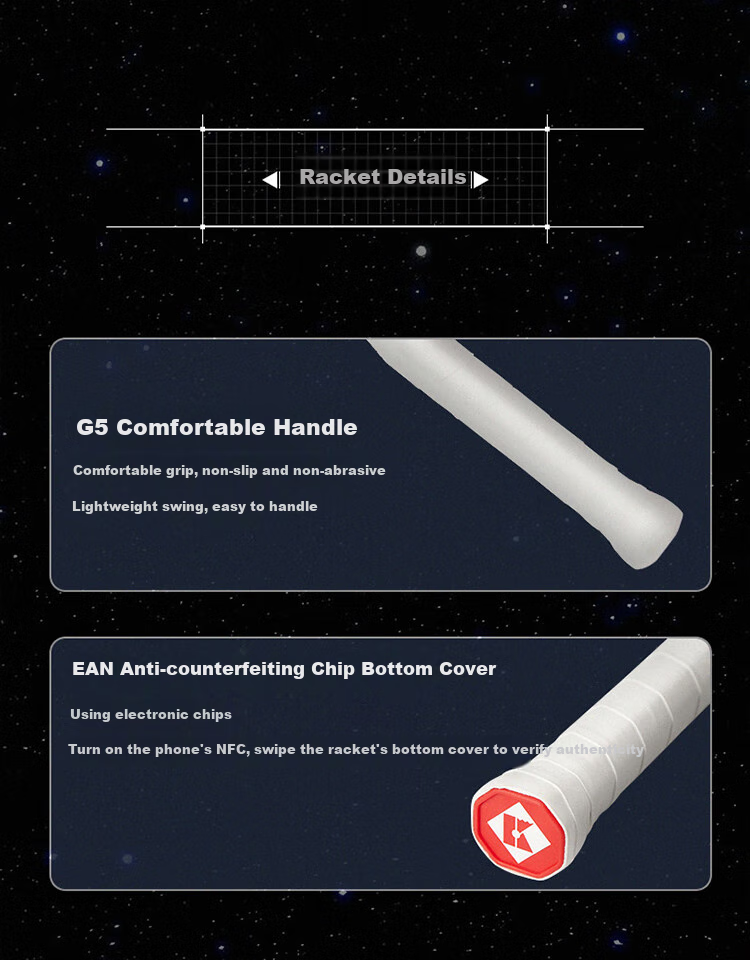 KUMPOO Badminton Racket, All-Round Full Carbon Training Racket, Ultra-Light for Beginners, ENCIRCLE Yunfeng White 8