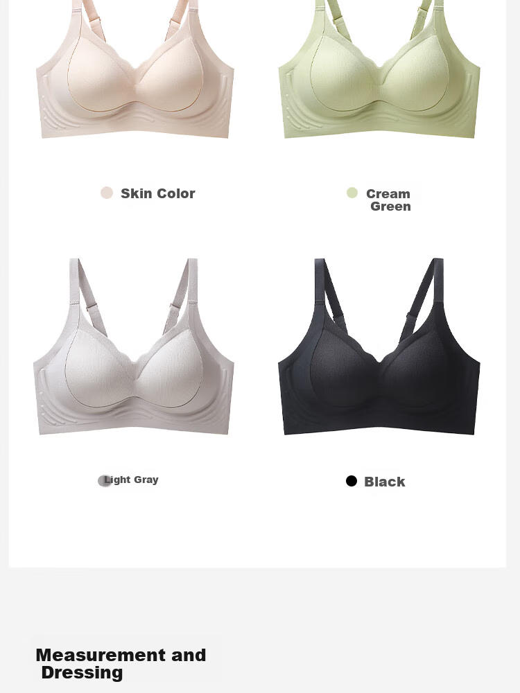 MiiOW Women's Underwear, Wireless Bra for Women, Summer Thin Breathable Lift-Up Anti-Sagging Push-Up Bra 16