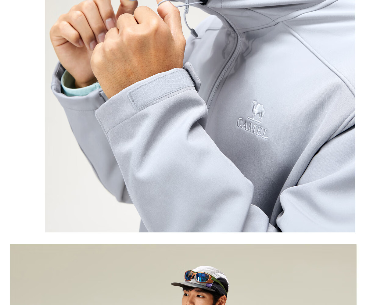 CAMEL Autumn Winter Outdoor Water-Repellent Functional Softshell Jacket Women Waterproof Warm Fleece Hiking Coat Couple Style M15CA6V069 9