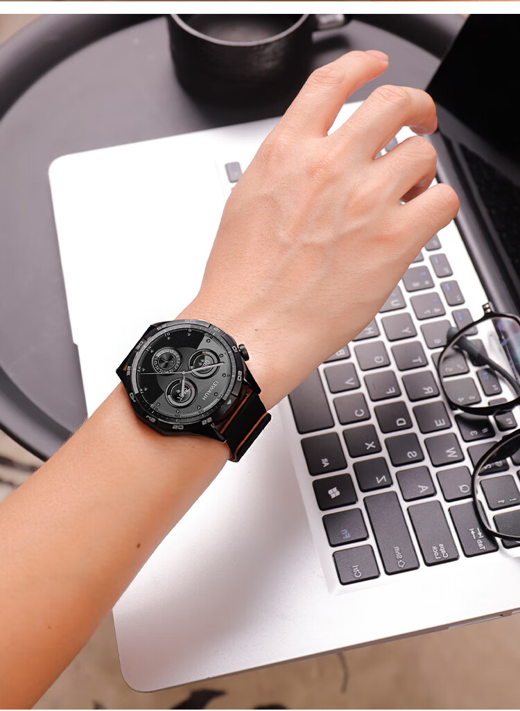 MSSM Compatible Huawei Watch Band for GT6/6pro/5/5pro/watch5/4pro/gt4/3, Magnetic Silicone Strap with Litchi Pattern Sports Wristband - Starlight with Orange, 18mm 7