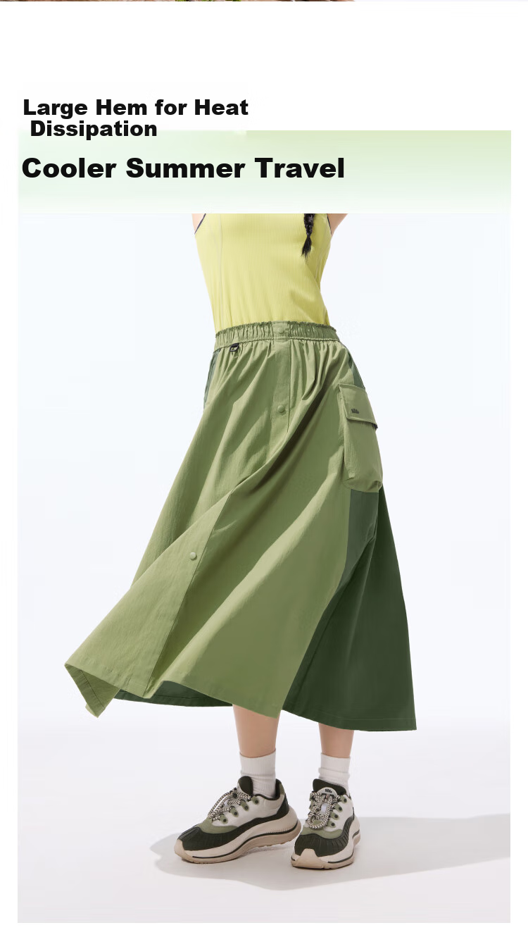 Beneunder Women's A-Line Skirt, Pleated Mid-Length Sun Protection Water-Repellent Workwear Umbrella Skirt, 2025 New Spring And Autumn Style WR237 5