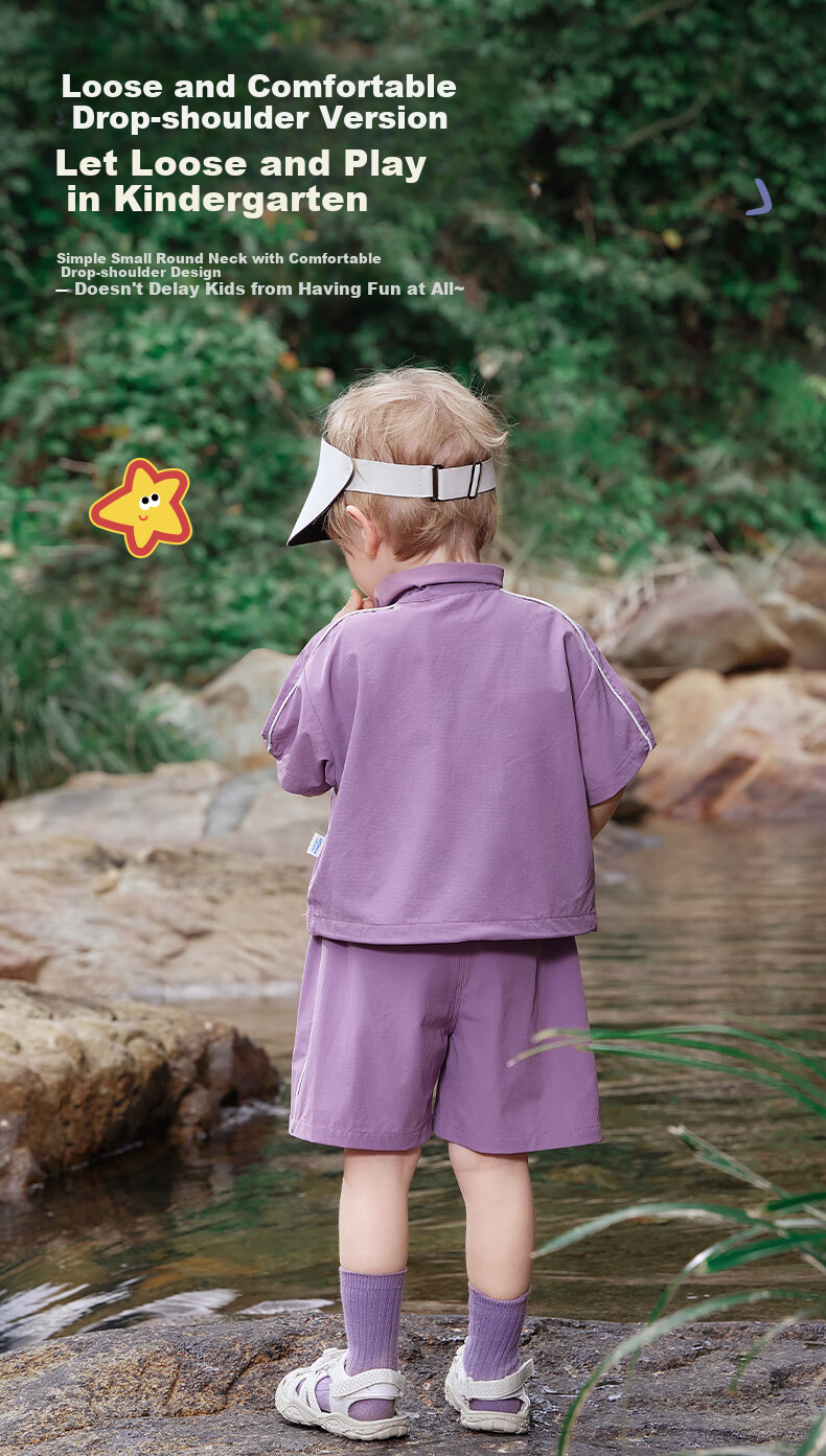 Ciciibear [UPF100+ Cool Touch] Ciciibear Baby Sun Protection Short-Sleeve Set, Boys' Spring And Summer 2025 New Style Children's Summer Clothing 4