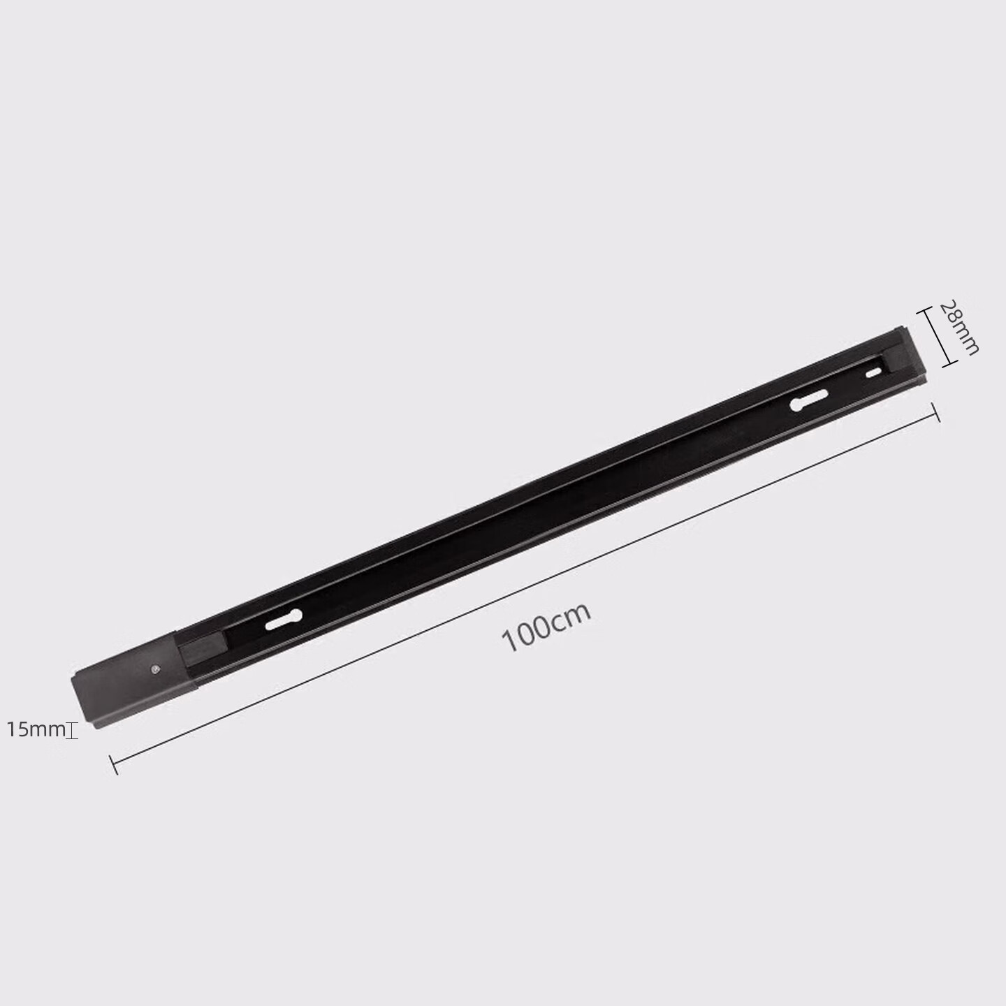 Dexin LED Track Light Track Rail Two-Line Black 1 Meter Track Rail