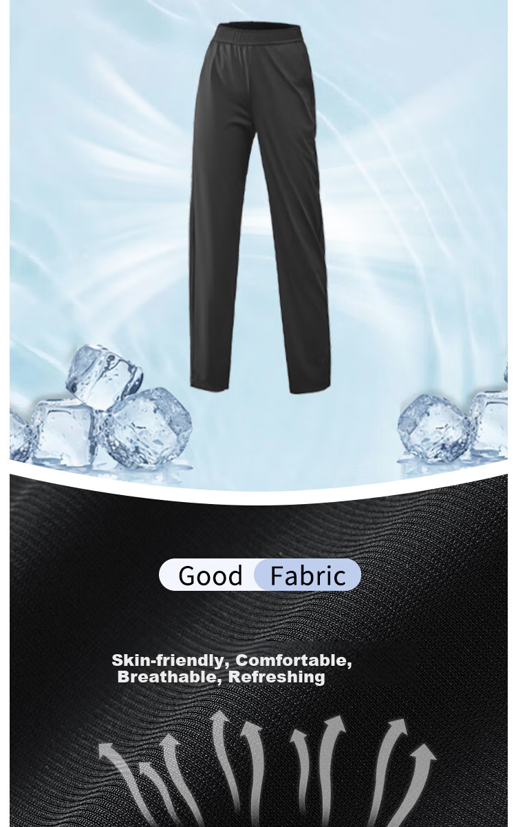 BOPRUIEY Women's Summer Thin Harem Pants Comfortable Slim Fit Cropped Pants Petite Straight-leg Quick-drying Ice Silk Trousers 3