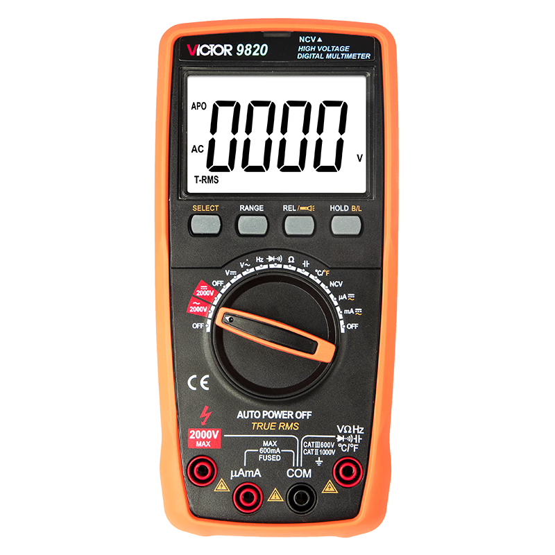 VICTOR High Voltage 2000V Multimeter Photovoltaic Mining Auto Range High Precision Digital Universal Meter VC9820