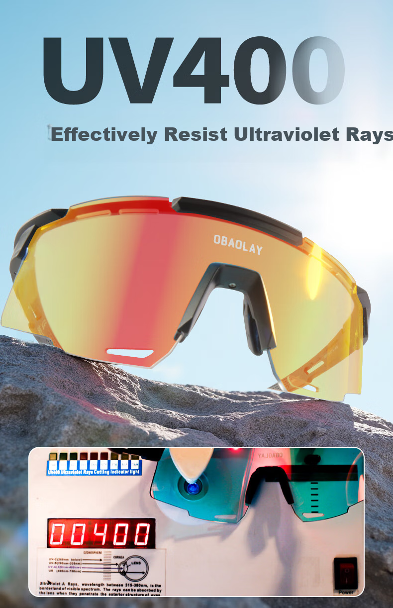 OBAOLAY Cycling Glasses with Photochromic Lenses, Myopia-Resistant Running Glasses, Windproof Professional Sports Goggles 5