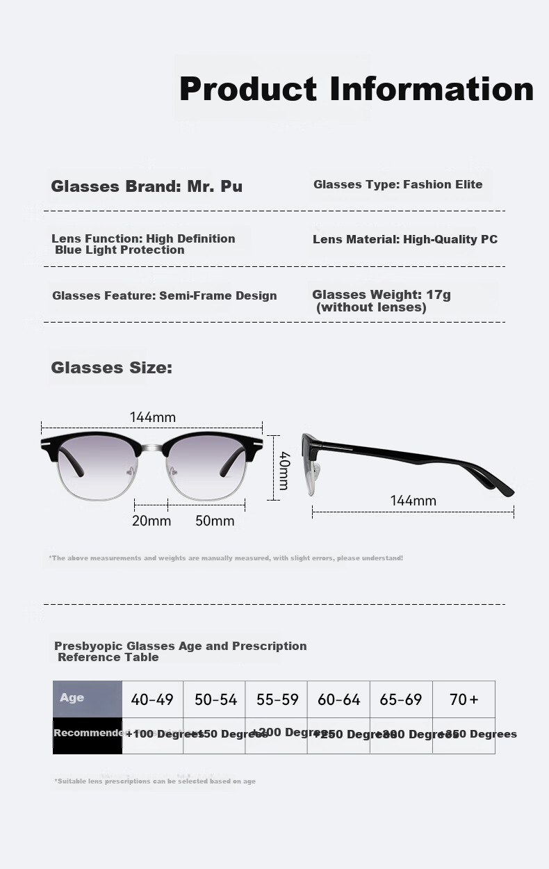 Mr. PuTian Reading Glasses for Men, Bifocal Progressive Gray Reading Sunglasses Integrated Eyewear, 150 Degrees (50 Years - 54 Years Old) 8