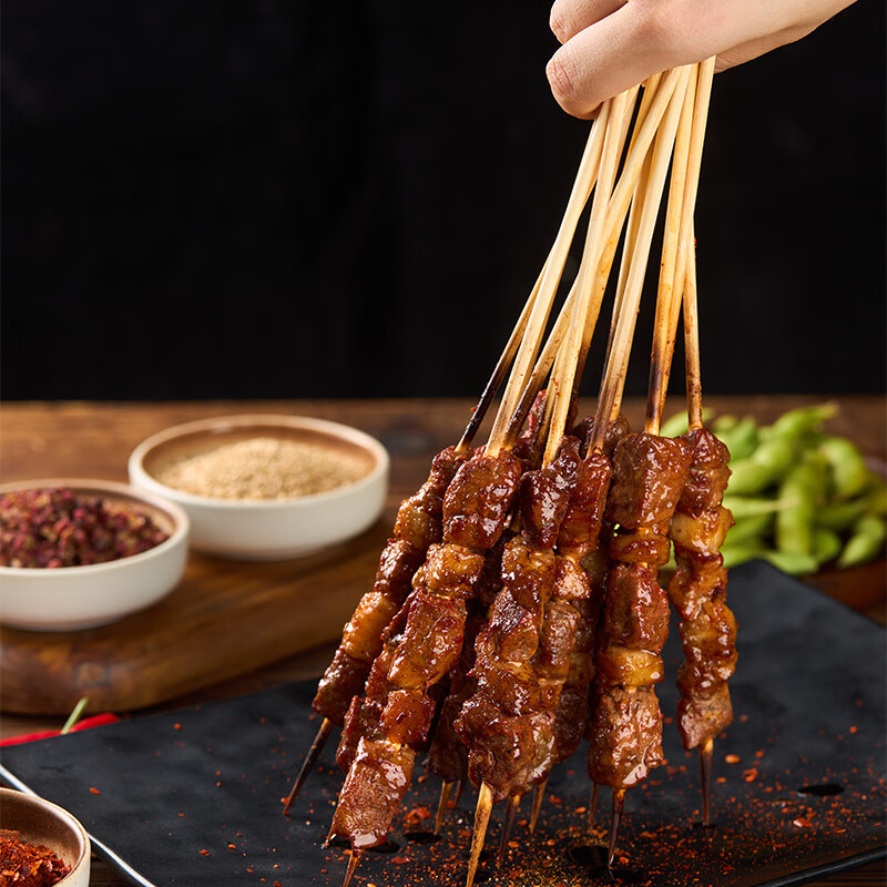 游牧御品蒙古羊肉串30支 大串免腌制 烧烤食材 烤肉烤串 戈壁滩羊肉540g
