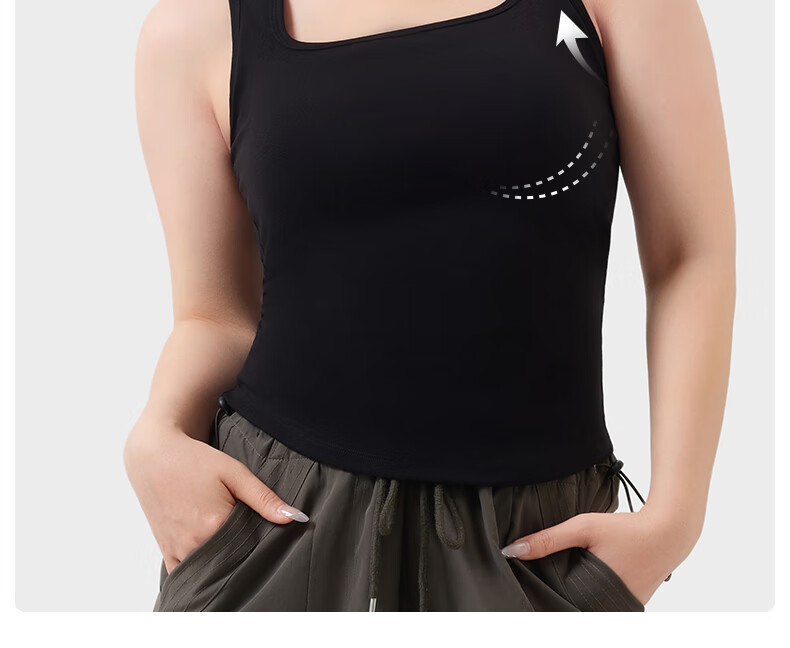 Guniangjia Women's New Vest [No Bra Needed] Integrated Camisole with Built-in Chest Pad, Wearable as Outerwear, Backless Design 11