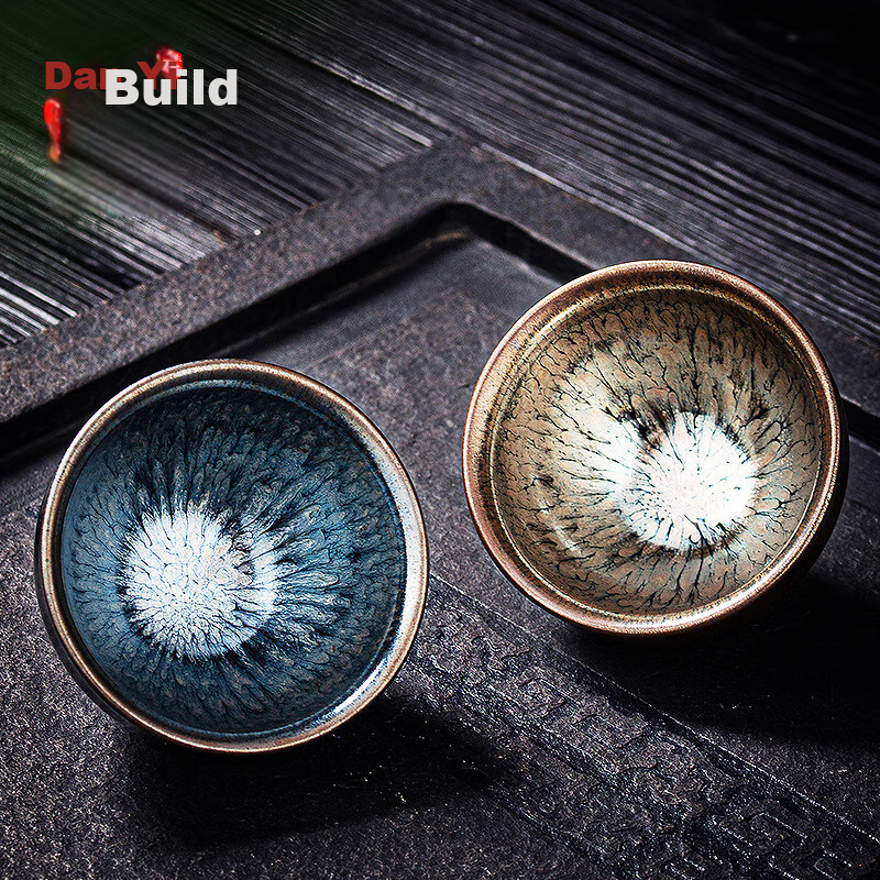 Danyi Jianzhen Tea Cup, Intangible Cultural Heritage Master Cup, Pair of Cups Tea Set, Tasting Cup - Flowing Golden Years