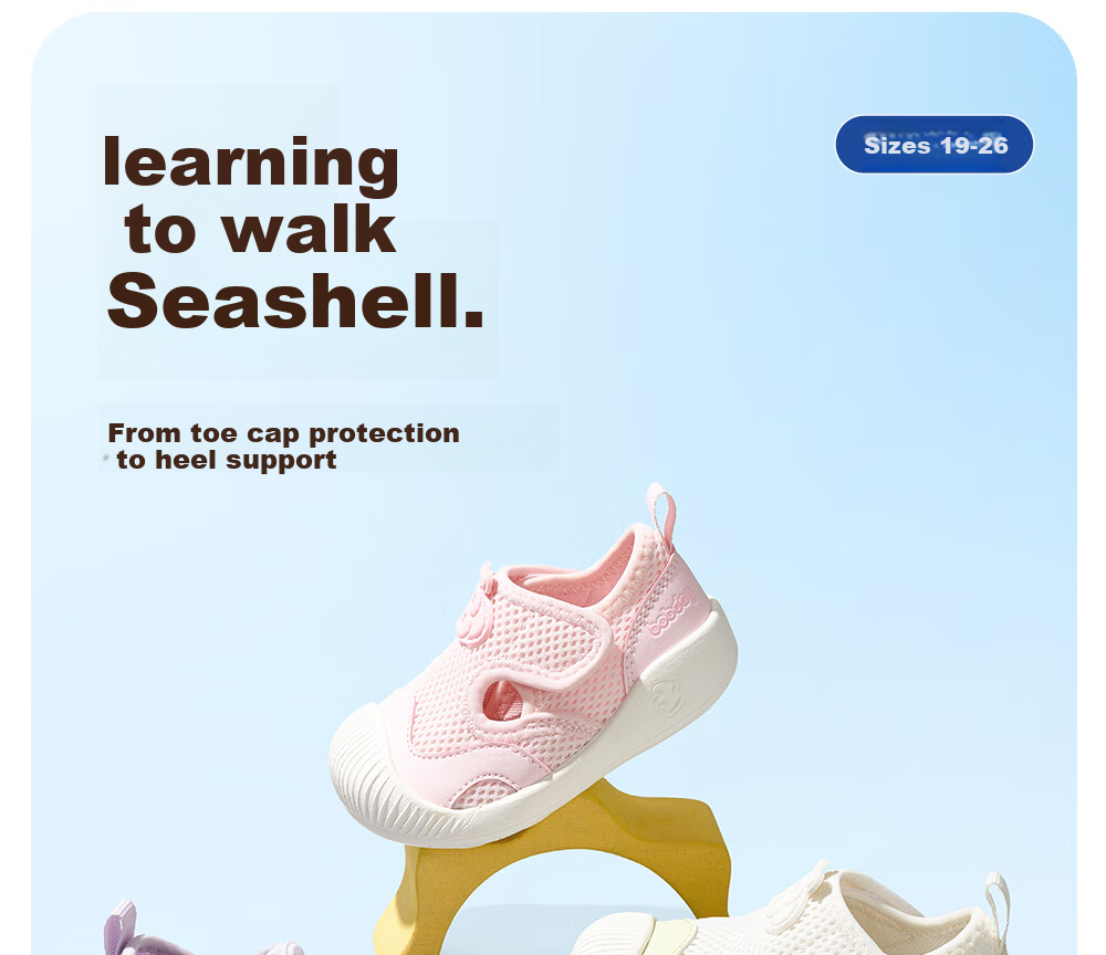 BOBDOG Children's Shoes, Baby Walking Sandals, Hollow Breathable Mesh, Soft Sole, Non-Slip, Boys And Girls Sneakers, Strawberry Pink, Size 23 1