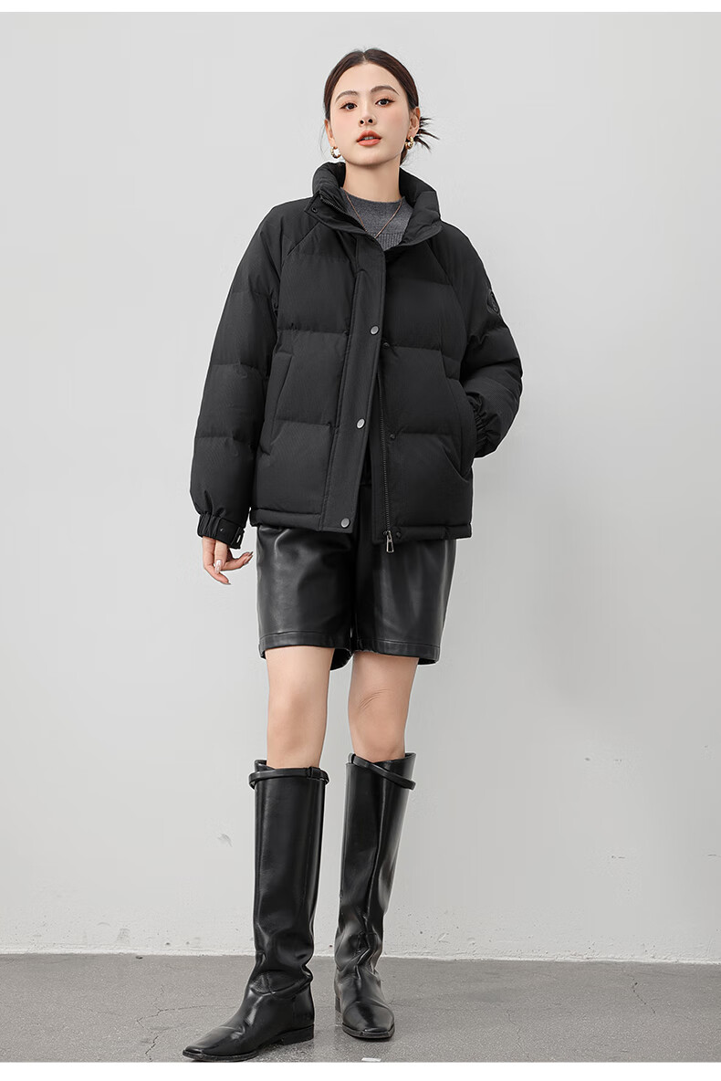 Yalu Short down Jacket for Women, 2026 New Fashion Stand Collar Petite Thick Warm Puffer Coat Autumn Winter Outerwear 23