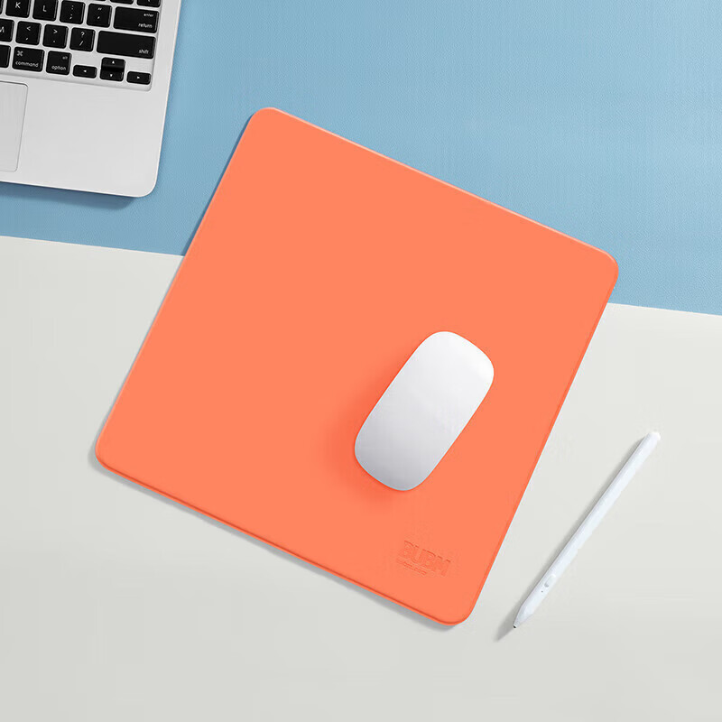 BUBM PU Leather Mouse Pad, Water-Resistant, Stain-Proof, Dust-Proof, Dirt-Resistant, Skin-Friendly, Smooth Surface, Splash-Proof for Meetings, Portable Small Mat for Office And Conference Settings, Orange And Pink, Travel-Friendly