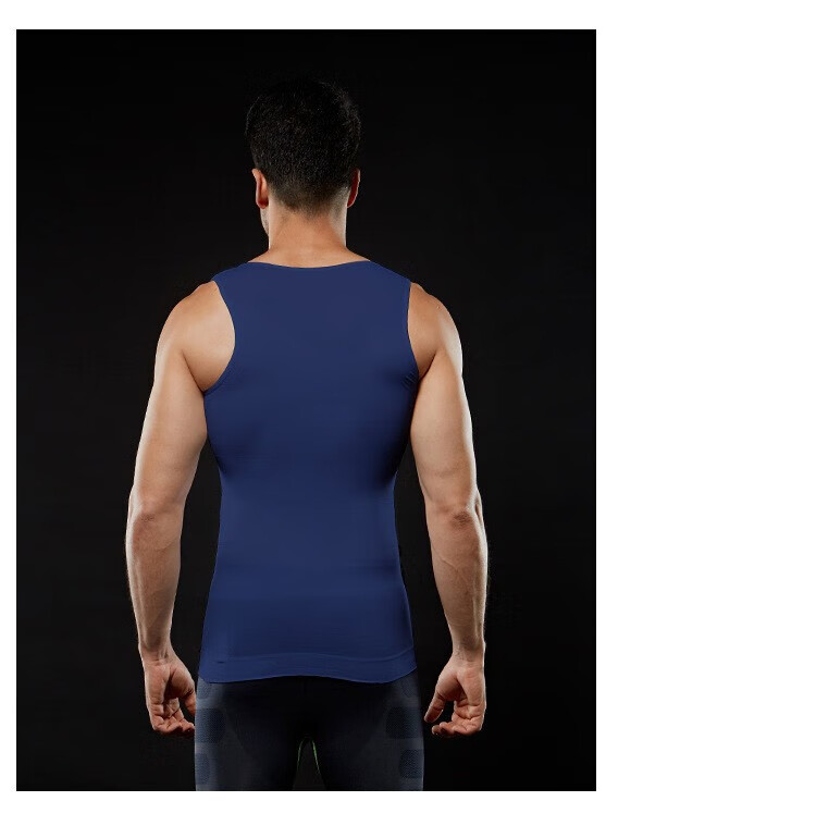 KJ Men's Shapewear Waist Slimming Vest Elastic Body Shaping Chest Compression Fitness Sports Tummy Control Shirt 23