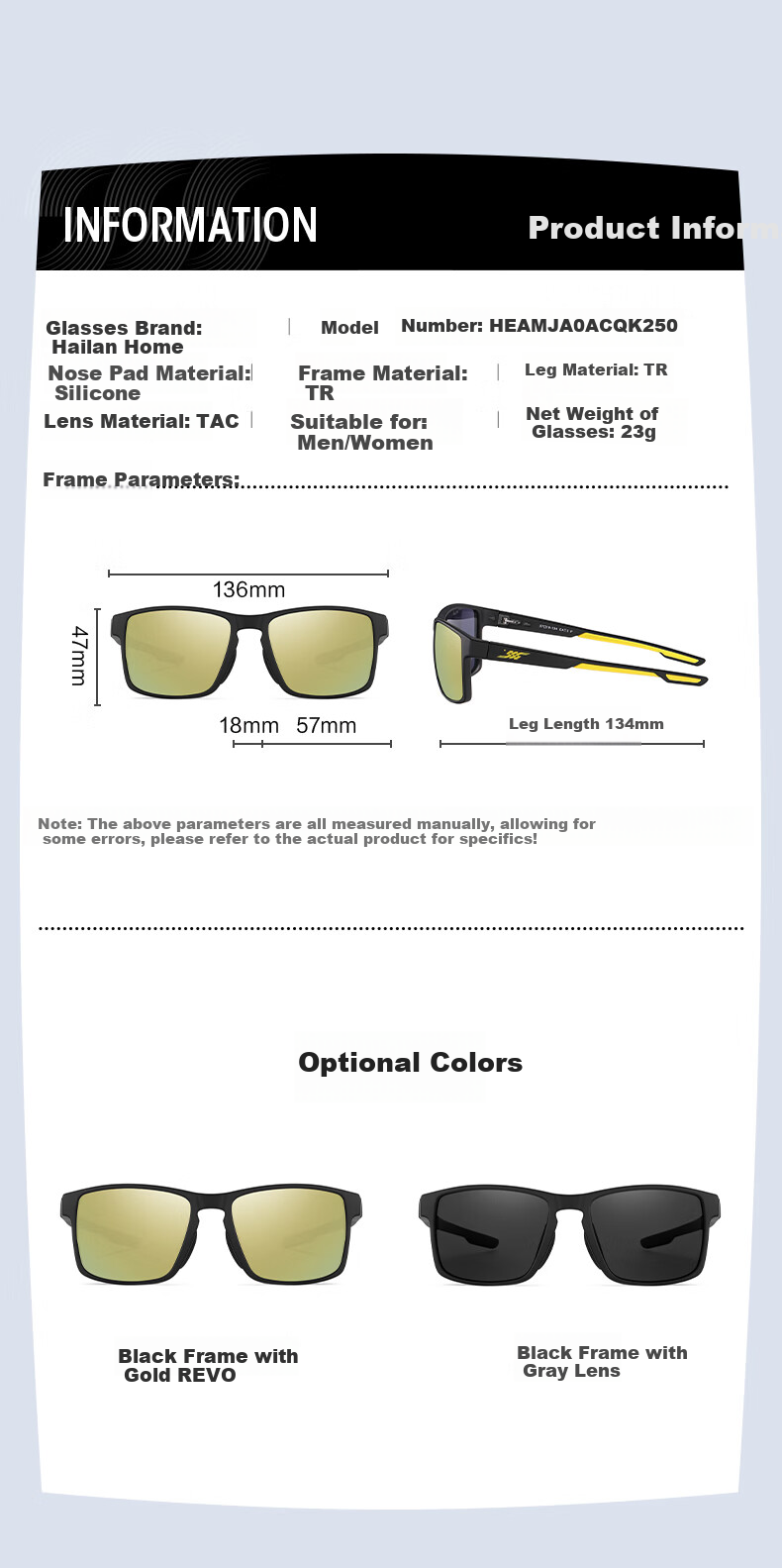 HLA Sports Sunglasses for Men And Women, Cycling Running Marathon Specialized Polarized Sunglasses, Windproof Professional Sports Sunglasses 11