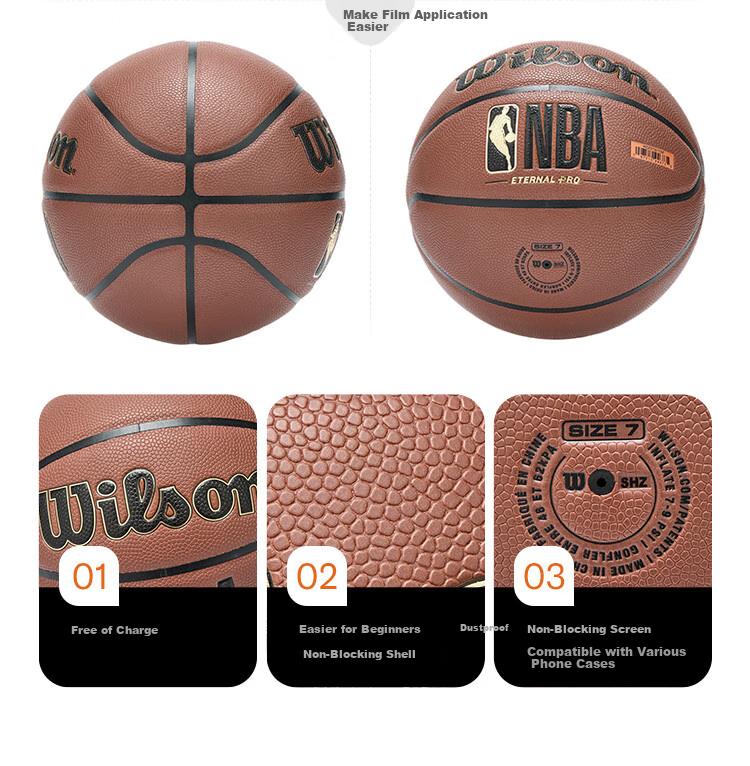 Wilson NBA Dust-Free Series ENCORE PRO Newly Upgraded Dustproof Leather Outdoor Tool Adult Size 7 Basketball 9