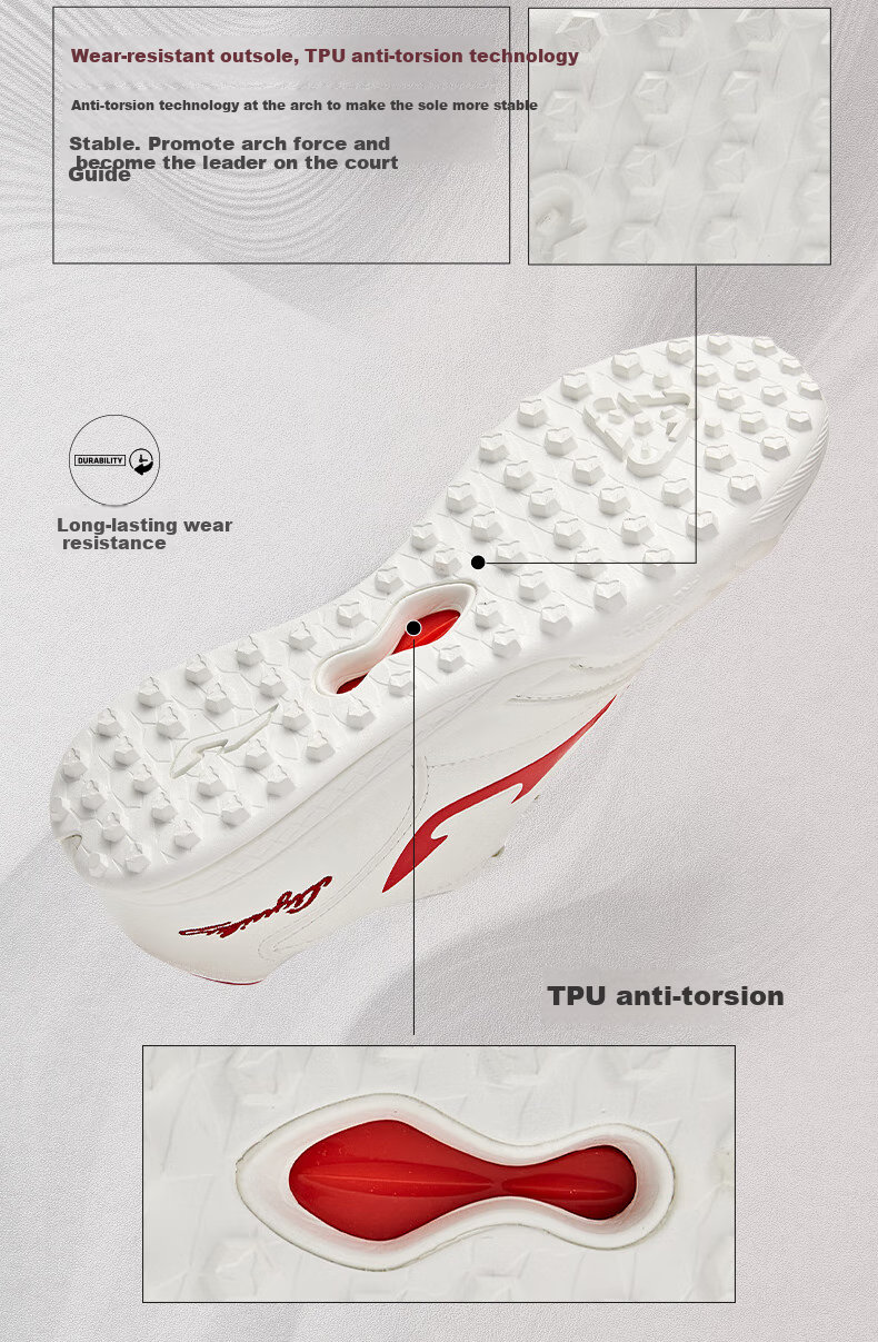 JOMA Kangaroo Leather Soccer Shoes for Men TF Turf Cleats Adult Youth Professional Competition Football Training Shoes White And Red Size 40.5 5