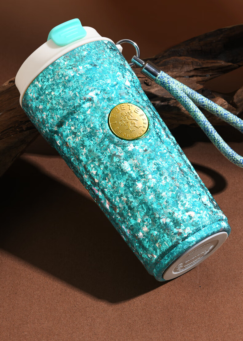 Lebete Pure Titanium Insulated Water Bottle for Men And Women, Stylish Portable Straw Coffee Cup Gift Box Set, Glacier Blue, 500ML 2
