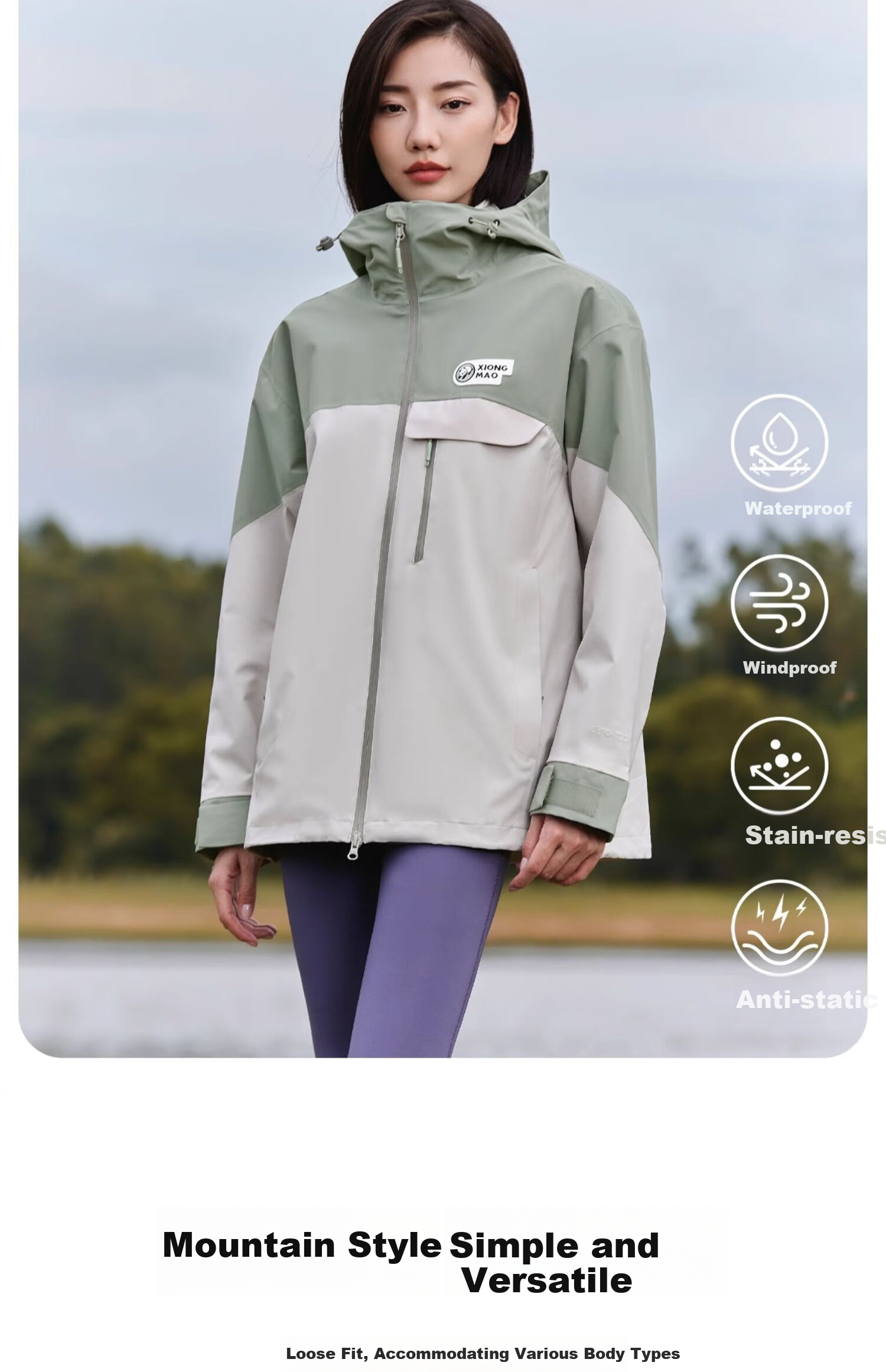CAMEL [Yang Ying's Style] Panda Windbreaker Jacket for Men And Women, Autumn And Winter Three-In Warm Mountaineering Coat A13CA31147 3