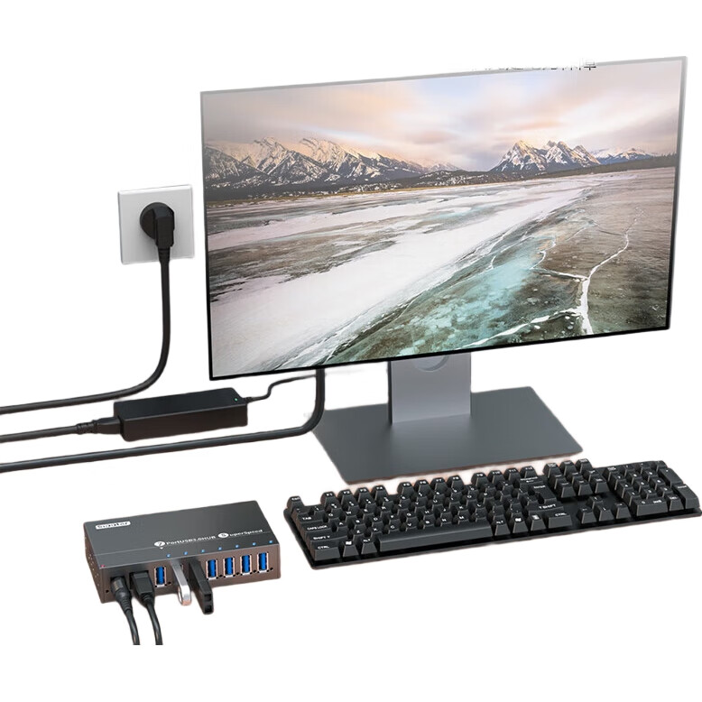 USB 3.0 концентратор SIPOLAR A-173, 7 портов, 1.4 метра, с блоком питания