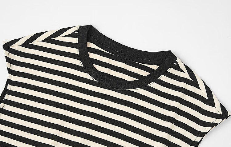 Dme [Striped Variations] Summer Design-Inspired Patchwork Waist-Adjustable Comfortable Slimming Midi Dress for Wome 7