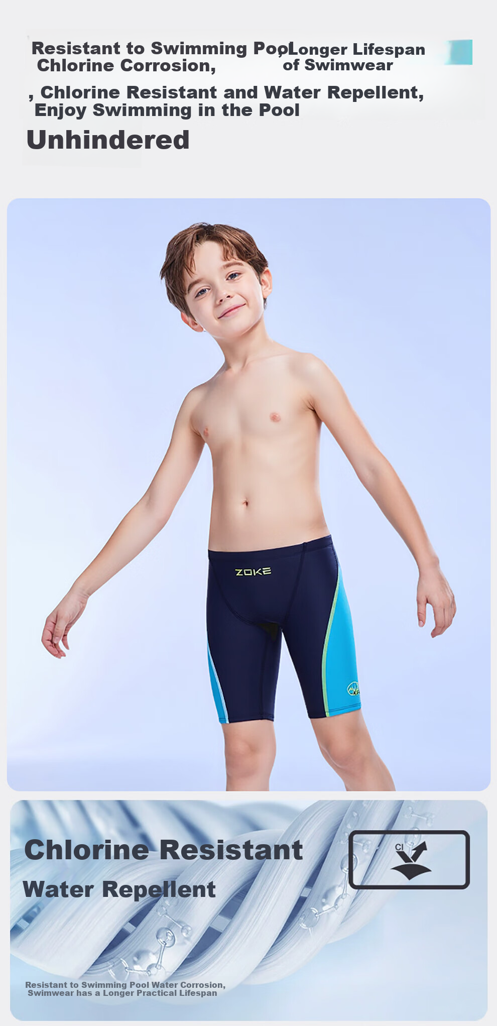 ZOKE Boys' Knee-Length Swim Shorts, Professional Training Fitness Sports Quick-Dry Swim Trunks, 124526886-4 Rose Red/Purple, Size 130 3