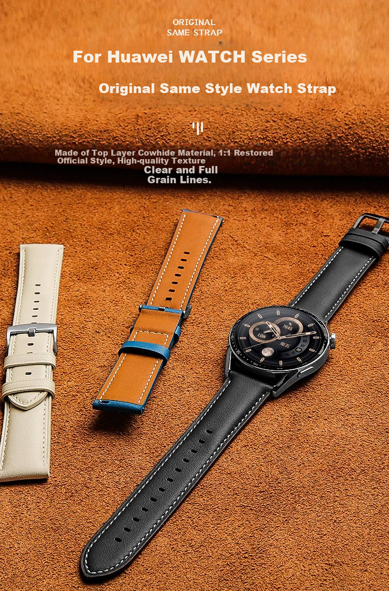 LANGLING Leather Watch Strap Compatible with Huawei Watch GT5 Pro, Original Style for GT4/GT5/GT3/GT2 Women's Models, Soft And Comfortable Strap for Honor 42/41mm Watch Face Universal Fit 2