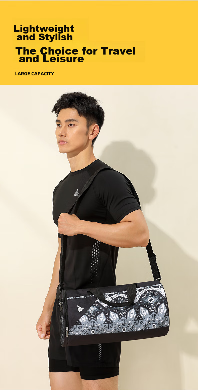 PEAK Swimming Fitness Dry-Wet Separation Bag, 20L, for Men And Women, Adult Handbag, Shoulder Bag, Casual Bag, Single-Shoulder Tote Sports Bag, Pink 8