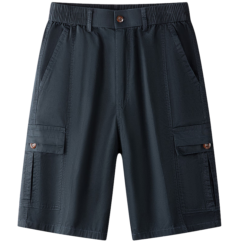 ROMON 100% Pure Cotton Shorts for Men, Summer Casual Five-Point Pants, Breathable Business Shorts for Young And Middle-Aged, Running Sports Beach Shorts, Thi
