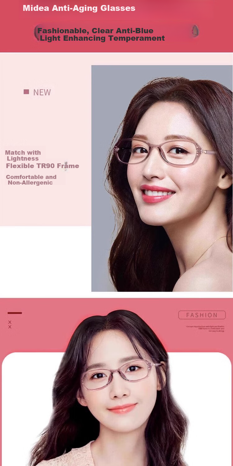 GOGOSOON Ultra-Light High-Definition Reading Glasses for Women, Anti-Blue Light, Fashionable, Youthful Appearance, Comfortable Presbyopic Glasses for Middle-Aged And Elderly, Father's Glasses 2