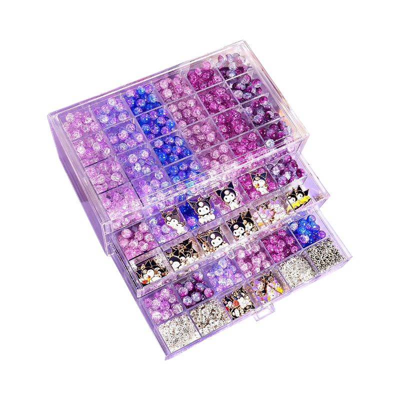 Danmiqi Kuromi Children's Jewelry Box, DIY Bead Bracelet, Handmade Toy, Birthday Gift for Girls