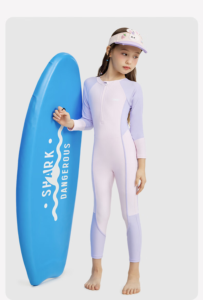 Jeep Children's Swimsuit for Boys And Girls, One-Piece Professional Quick-Dry Surfing Swimwear, Wisteria Purple Pink, Size 160 12